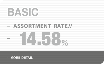 BASIC ASSORTMENT RATE!! 14.58% ＞MORE DETAIL